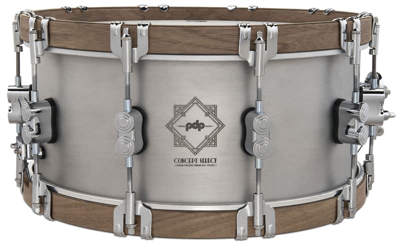 PDP Concept Select 6.5x14 3mm Aluminum with Walnut Wood Hoops Snare image 1