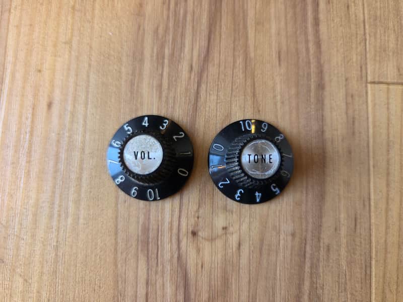 Set of Vintage 1970's Gibson Silver Witch Hat Guitar, Bass Control Knobs! image 1