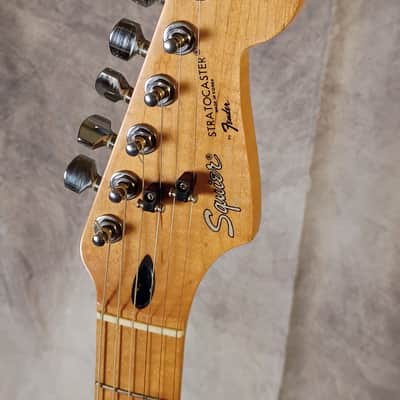 1987 Young Chang E10 Squier 1957 Reissue *Gorgeous Flame Maple Neck* Active EMG Select's W/ Awesome Red Light! Alder Body W/ Maple Cap and Back!- Torino Red image 9