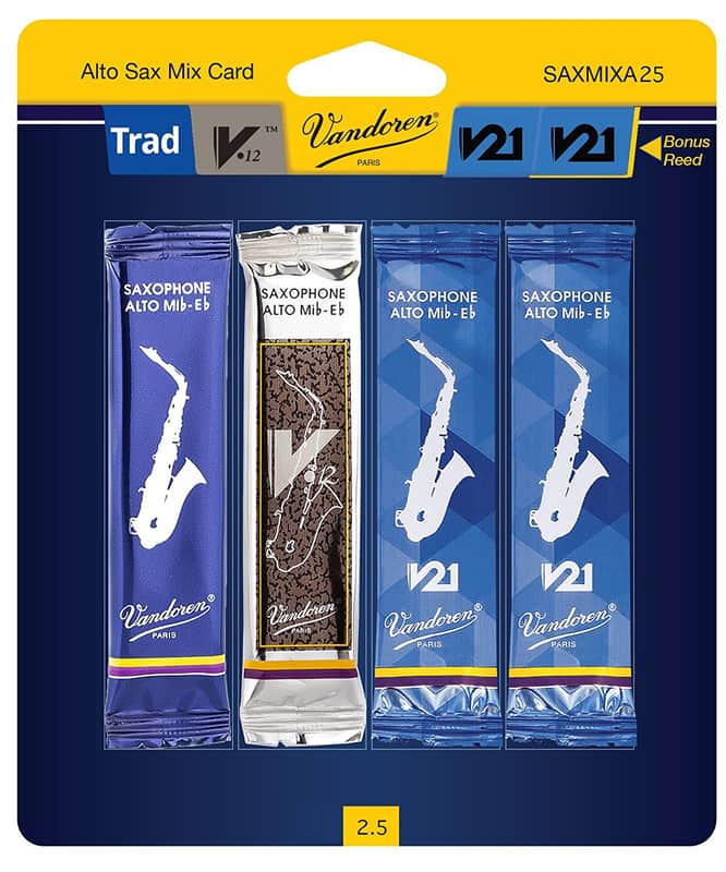 Vandoren SAXMIXA25 Alto Saxophone Mix Card Reed Variety Pack - Strength 2.5 image 1