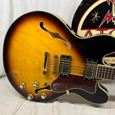 Epiphone Sheraton II 2 Semi-Hollowbody Guitar with Case - MIK Korea 2003 - Vintage Sunburst image 4