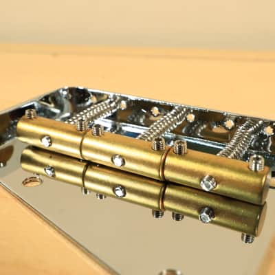 Telecaster Vintage Style Chrome 3 Brass Saddle Bridge For Tele Electric Guitar image 7