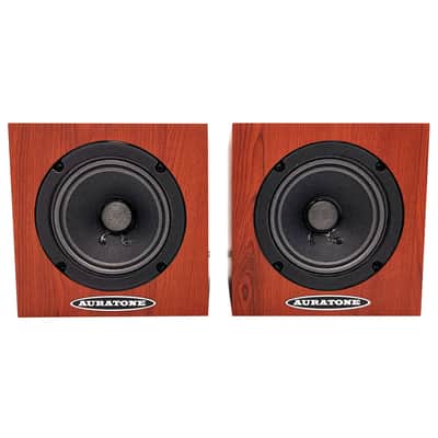 Auratone 5C Active 50-Watt 4.5" Super Sound Cube Studio Monitor Pair Woodgrain image 5