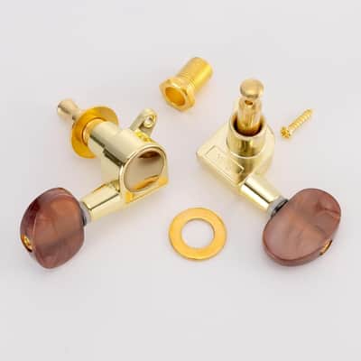 3R 3L Semi-Closed Golden Guitar String Tuners Tuning Keys Pegs Machine Heads Knobs Locking Tuners for Acoustic, Electric Guitar image 5