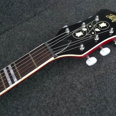 Hofner HI-459-PE-RD Beatle 6 String Electric Guitar Violin Body Shape Metallic Red image 6