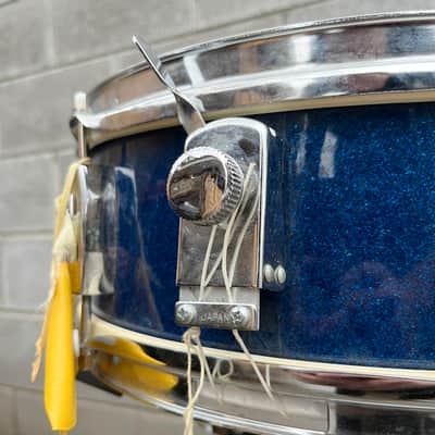 1960's MIJ Stencil 14x5 Snare Drum in Blue Sparkle image 2
