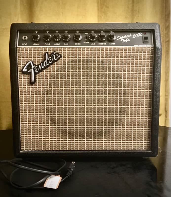 Vintage Rare Fender Sidekick Tube 20R 1980s Black Tolex Original Classic Blackface Collector image 1