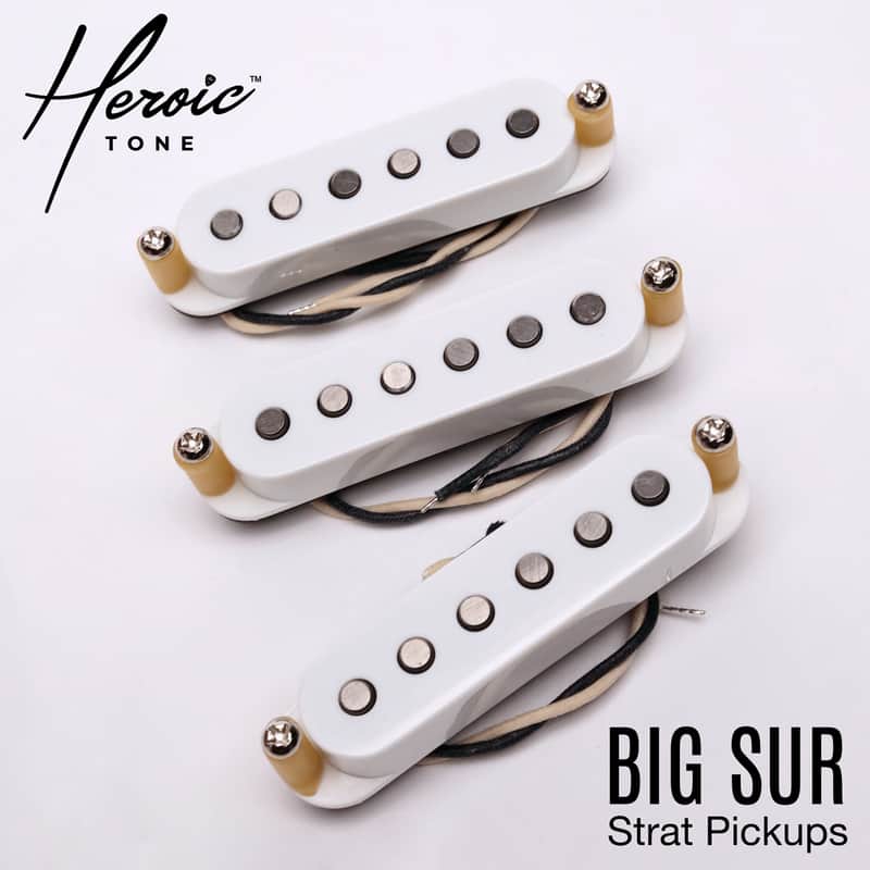 Big Sur vintage tone Stratocaster (strat) pickup Set - White Covers **IN STOCK** image 1
