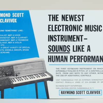 Raymond Scott Clavivox electronic performance instrument leaflet, addressed to Thomas L. Rhea image 1