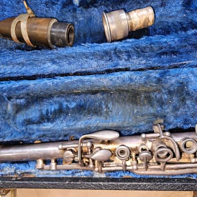 Cavalier Elkhart metal clarinet, USA, Silver-finish, functional, complete. image 5
