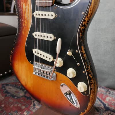 Fender Custom Shop LTD Poblano Strat Suphrel in Super Faded Aged 3-Color Sunburst image 4