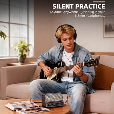 LEKATO GA-4 10W Portable Electric Guitar Amplifier with Clean & Overdrive Channel Reverb Bluetooth Mini Small Guitar Amp for Practice image 7