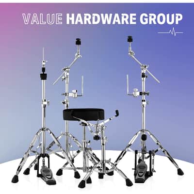 (Accept Offers) Donner DDS-1000 Crystal 22-inch 5-Drum Set for Adults Transparent+White image 4