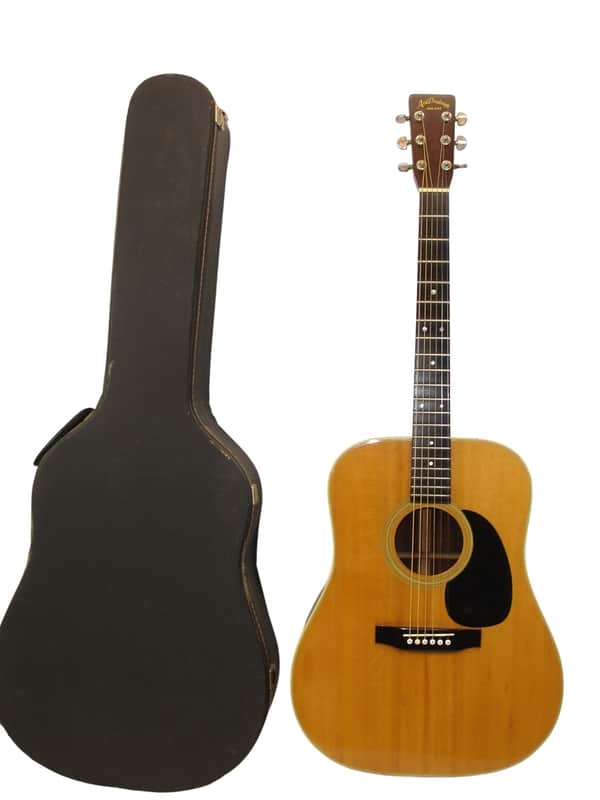 Vintage 70's Aria D-50 Dreadnought Acoustic Guitar, Natural w/ Case image 1