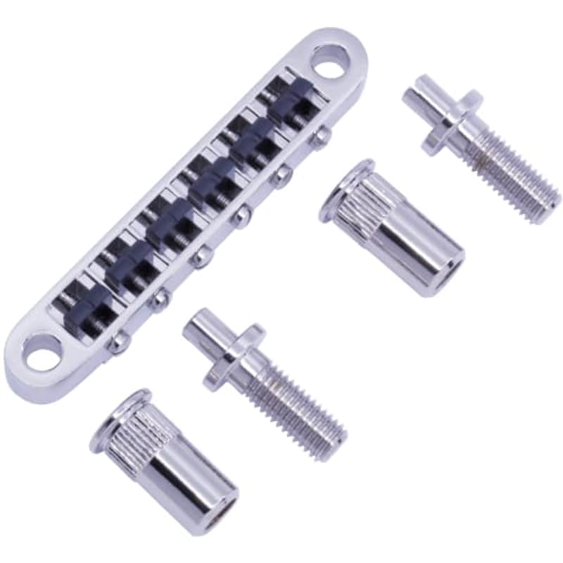 Chrome Bridge - Graphtech, ResoMax NV2, Tune-O-Matic Bridge, String Saver Saddles, 6mm Posts image 1