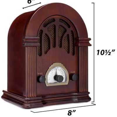 Retro AM/FM Radio with Bluetooth – Handmade Wooden Classic Vintage Style Speaker image 4