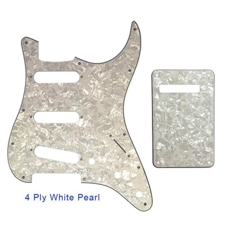 Guitar Pickguard With Back Plate Suit For USA/Mexico Fender Strat Standard SSS ST-4 ply white pearl image 1