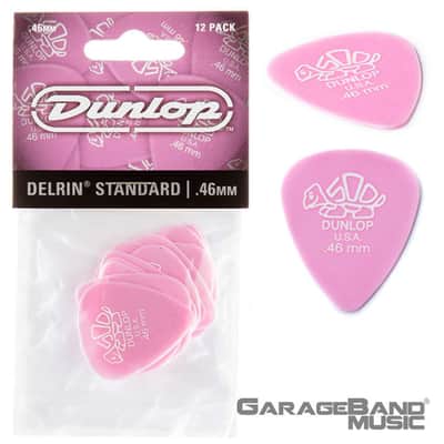 Dunlop 41P.46 Delrin Guitar Picks, Light Pink, 12 Pack image 1