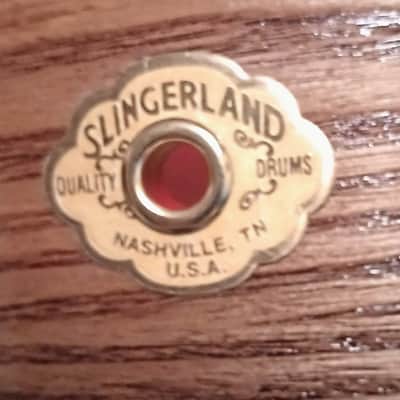 ASH 15" SLINGERLAND FLOOR TOM WITH RERINGS - CINNAMON BURST -BUYER SHIPS image 7