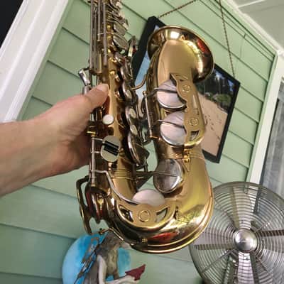 SUMMER DEAL PRO VERSION "MADE EXPRESSLY" FOR F. E. OLDS EARLY L.A PARISIAN ALTO SAXOPHONE (NOT "AMBASSADOR" CHEAP LATER ONE) ORIGINAL LACQUER NEWER PADS BRILHART MPC , NICE CASE, EXTRAS made france image 19