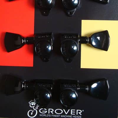 Grover 102-18BCK  Rotomatic Tuners 3 +3 Black Chrome Finish image 1