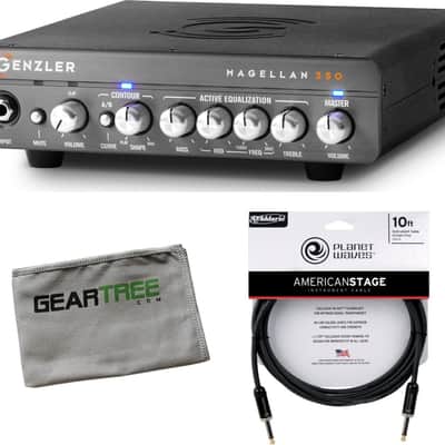 Genzler MG-350 Magellan Bass Amplifier Head w/ Geartree Cloth and Premium Cable image 1
