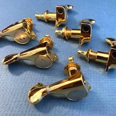 Natasha Guitars 1:18 Gold Tuner Set 3L x 3R • Removed from brand-new Natasha OM7 to replace with 1:21 Gotohs • FREE ship! image 4