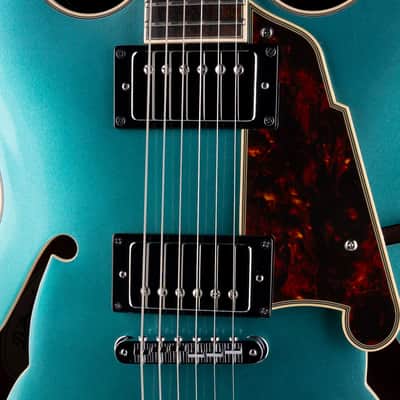 Used D’Angelico Premier DC Semi Hollowbody Turquoise With Gig Bag image 4