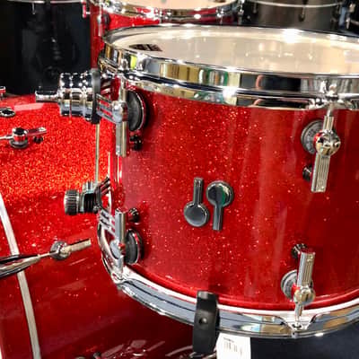 Sonor SQ2 Drum Kit Shell Pack Red Sparkle Lacquer 13/16/24 Vintage Maple Shells, Auth Dealer+Ship image 2