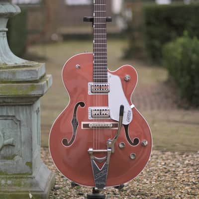 Gretsch G6118T Players Edition Anniversary™ Hollow Body with String-Thru Bigsby®, Rosewood Fingerboard - Two-Tone Copper Metallic/Sahara Metallic image 21