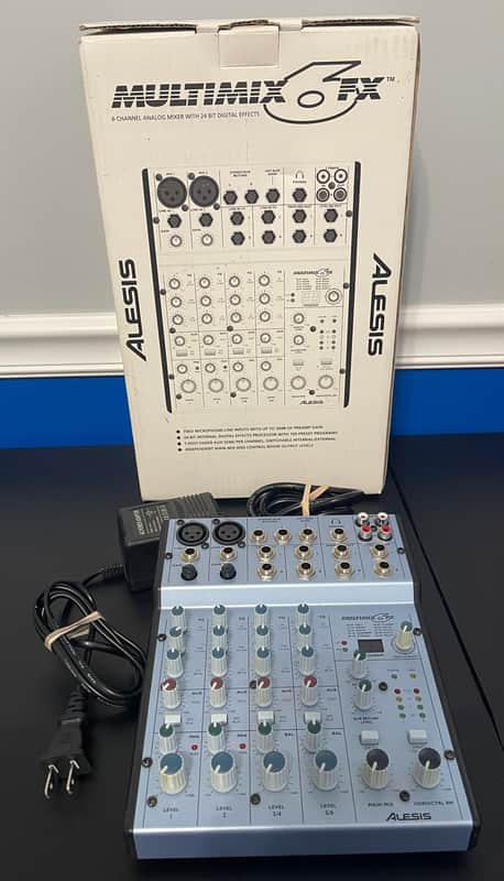 Alesis MultiMix 6 FX 6-Channel Mixer with Effects 2000s - White/Silver - Complete with Box and Inserts image 1