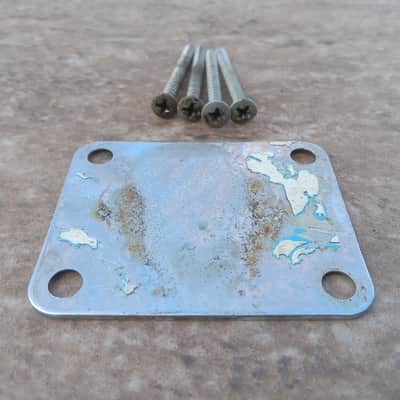 Vintage 1965 Fender L-Series Neck Plate w/ Screws for Stratocaster, Telecaster, Jazzmaster, and More! image 5