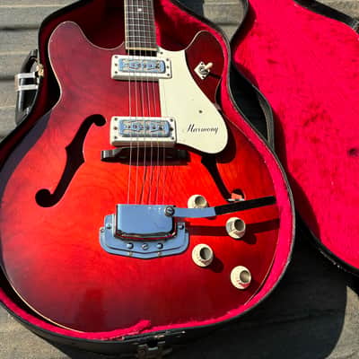 Vintage Harmony Rocket H56 1969 - Red, 2 Pickup image 2