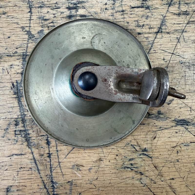 VIntage Leedy Greeko 3 7/8" Egyptian Chime Cymbal with Leedy Chrome Plated Bulldog Holder Traps Era 1920s -30s #1 image 1