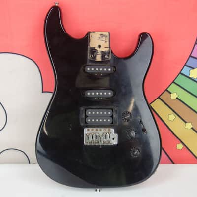 80's Squier Stratocaster Strat Body, Loaded, SSH, Black image 1