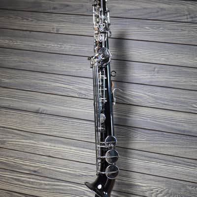 Cannonball Big Bell Stone Series Arc Soprano Sax Black with Silver Keys - SA5-BS image 1
