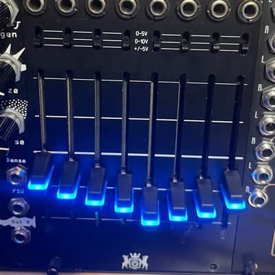 Michigan Synth Works F8R Fader Bank - Jacks on Top (Black) - Black image 1
