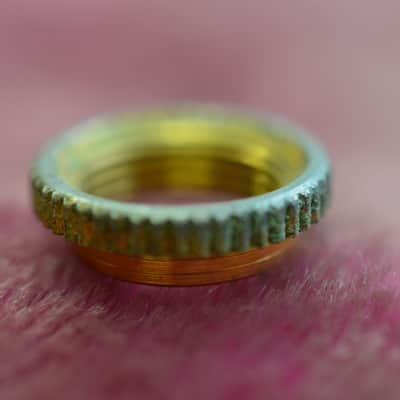Vintage 1960's Gibson Les Paul Custom Black Beauty Gold Switch Nut Heavy Knurl image 6