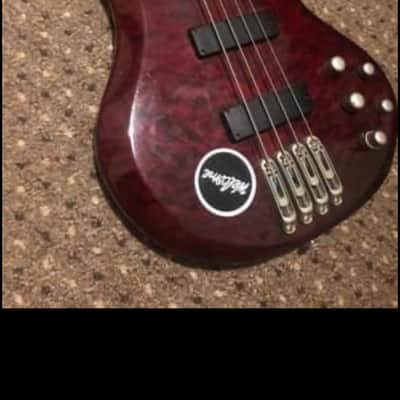 Ibanez BTB 4 String Quilted Maple Electric Bass Guitar 2010s - Red image 1