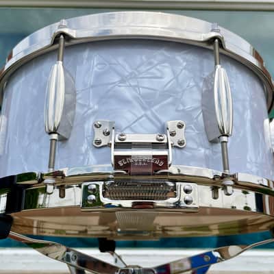 Slingerland Gene Krupa Limited Edition Radio King 6.5x14 Solid Maple Snare Drum White Marine Pearl image 4