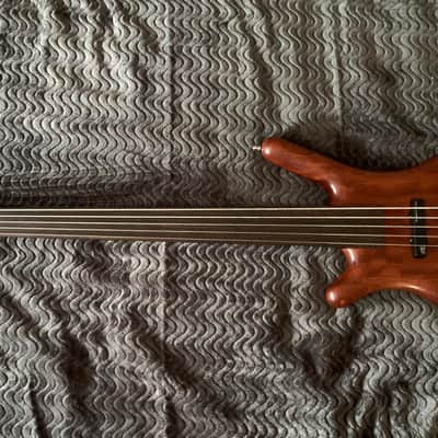 Warwick Corvette 5 string fretless left handed bass 2010 waxed bubinga UK courier paid by seller image 1