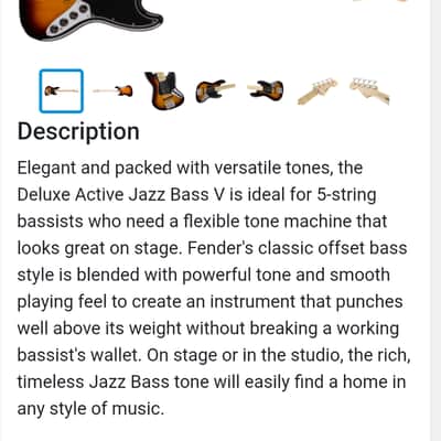 2020 Fender Deluxe Active Jazz Bass V - 5 String image 8