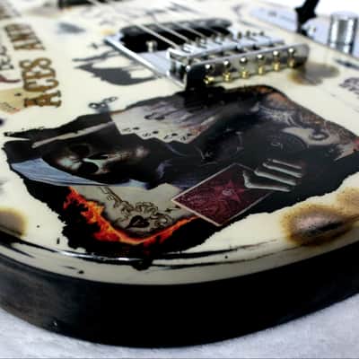 Custom Painted and Upgraded Fender Squier Telecaster Affinity Series - Custom Aged and Worn With Graphics image 18