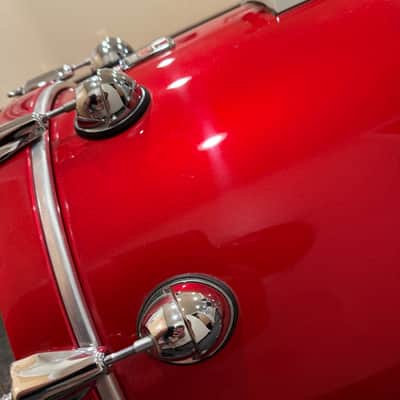 ~RARE!~ Premier Genista 6-Piece 8/10/12/14/16/22 Drum Kit Set in Red Mist Gloss Lacquer (Rm4) image 9