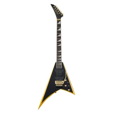 Jackson X Series Rhoads RRX24 Laurel FB Black with Yellow Bevels image 2