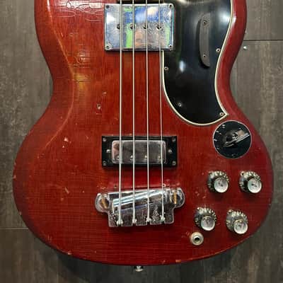 Vintage 1966-69 Gibson EB-3 Bass in Cherry Finish Reset Neck w/ Period-Adjacent Aftermarket Case in Good Condition! image 2