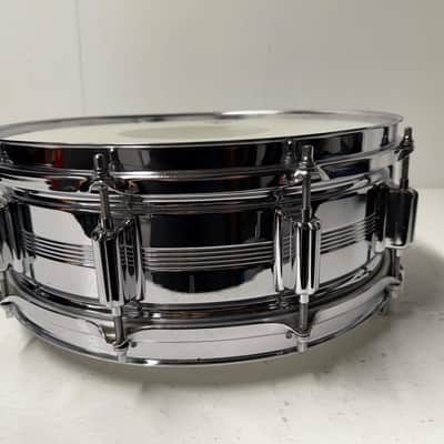 Rogers "5-Line" Dyna-Sonic 5x14" Brass Snare Drum with "Beavertail" Lugs 1967 - 1974 - Chrome image 1