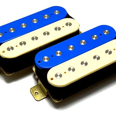 Dragonfire Zebra Screamers HH Set ~ Blue Cream Zebra Set Style #4 ~ Humbucker Pickups, Bridge + Neck image 2