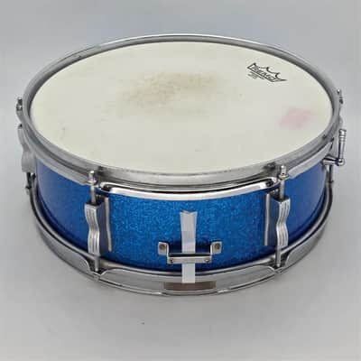 Used Vintage Ludwig Snare Drum 14x5 Blue Sparkle - Good image 4