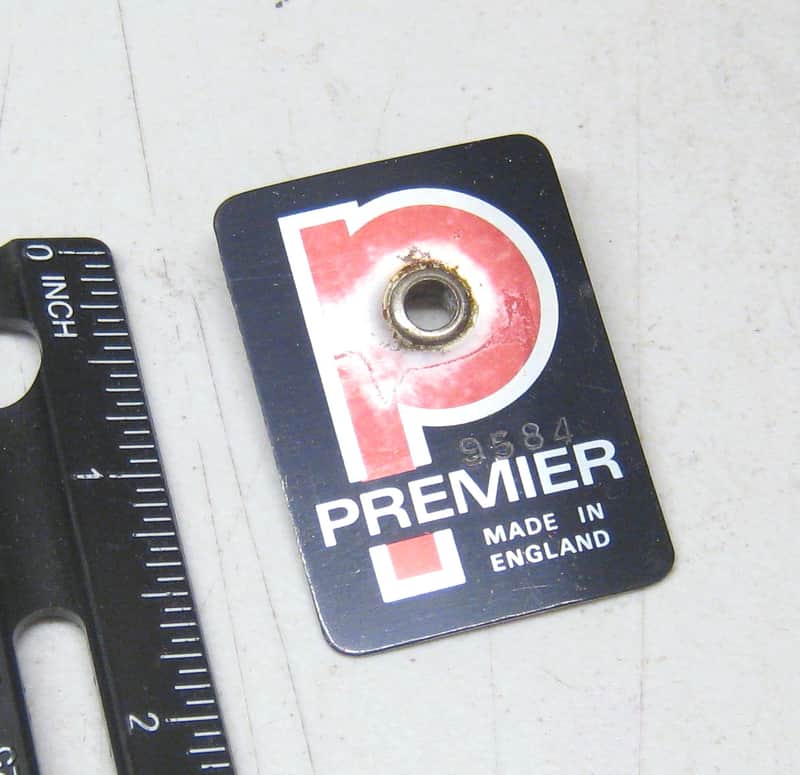 Vintage Premier Drum Badge for Snare Bass or Tom England  Lot 82-515 image 1